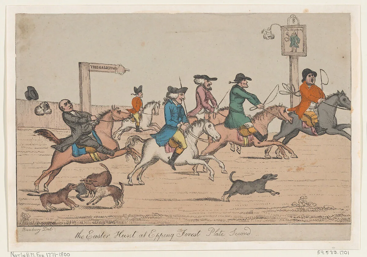 The Easter Hunt at Epping Forest, Plate Second — Henry William Bunbury