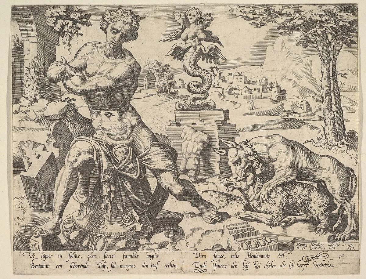 Benjamin, from the series The Twelve Patriarchs — Maarten van Heemskerck|Dirck Volckertsz Coornhert