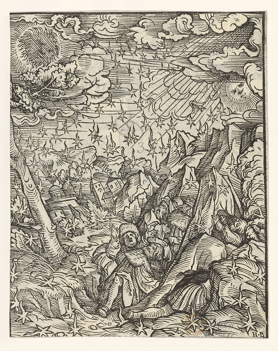 Verso of Sheet with The Fire-Rain, from The Apocalypse — Hans Burgkmair|Silvan Otmar