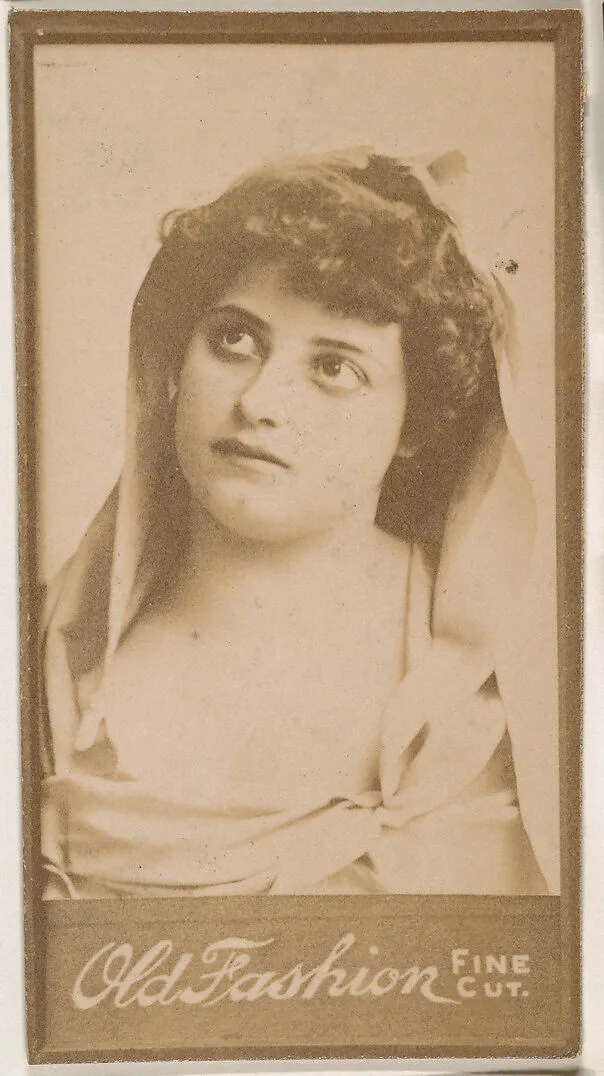 Actress with shawl draped over hair, from the Actresses series (N664) promoting Old Fashion Fine Cut Tobacco — Unknown