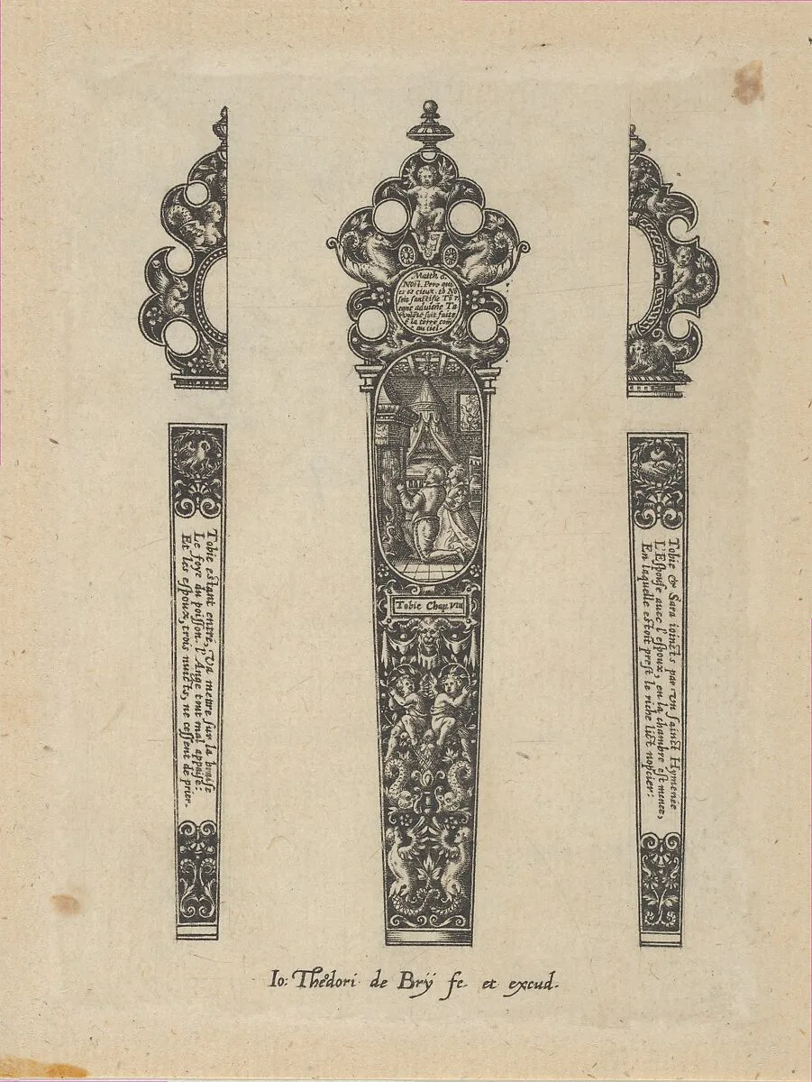 Design for a Knife Handle with a Scene from the Book of Tobit — Johann Theodor de Bry