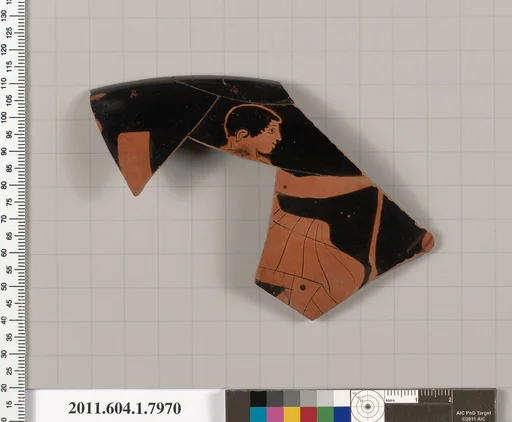 Terracotta rim fragment of a kylix (drinking cup)