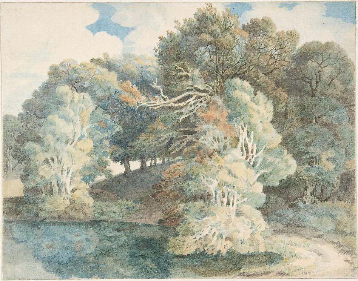 Trees by the Lake, Peamore Park, near Exeter, Devon — Francis Towne