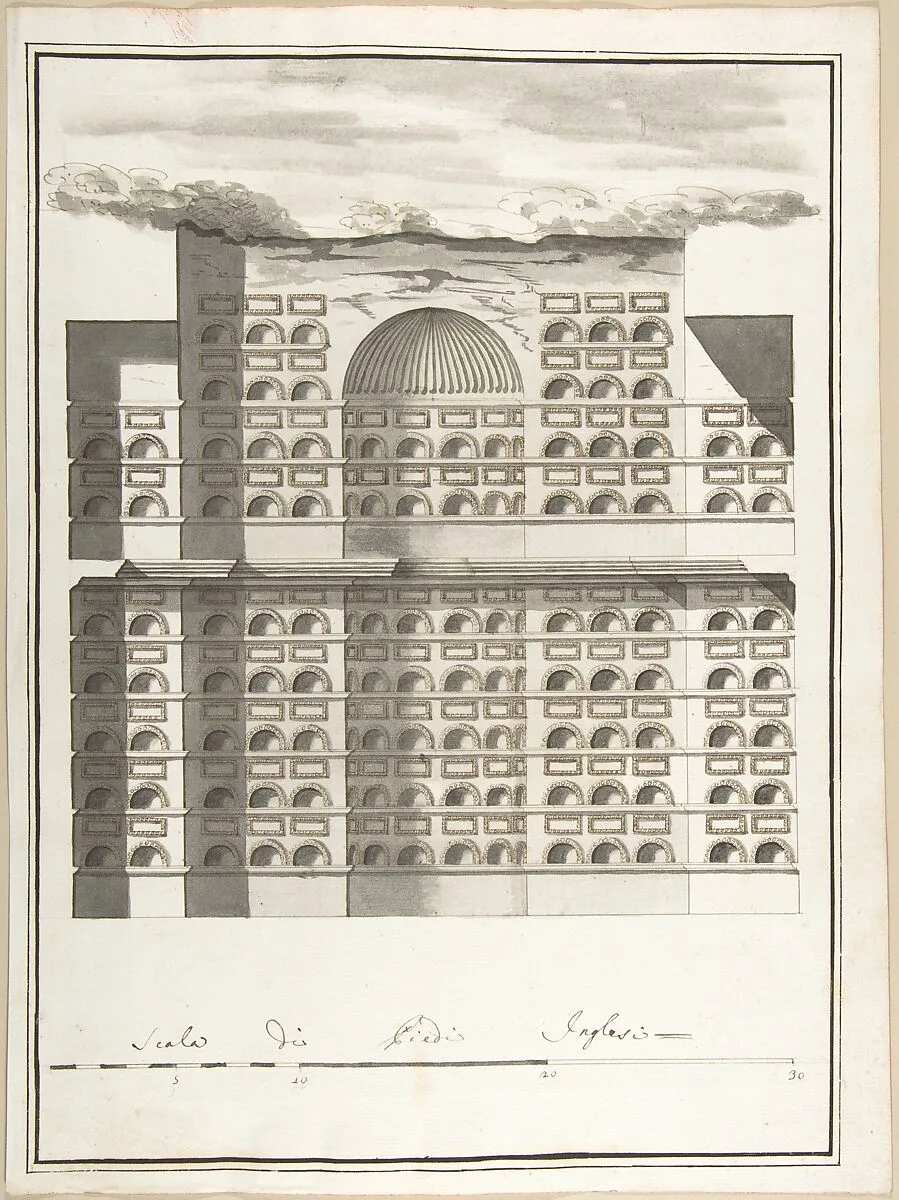 Elevation of the Interior of a Columbarium — Pietro Paolo Coccetti (Cocchetti)