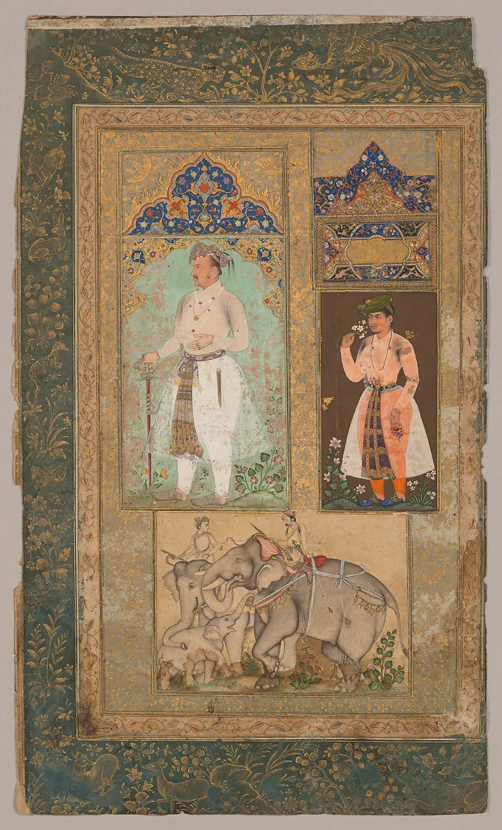 Composite Album Page with Standing Figure of Jahangir — Unknown