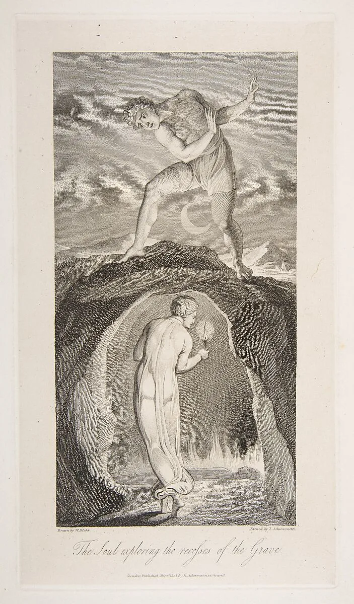The Soul Exploring the Recesses of the Grave, from "The Grave," a Poem by Robert Blair — Luigi Schiavonetti|Rudolph Ackermann, London|William Blake|Robert Blair