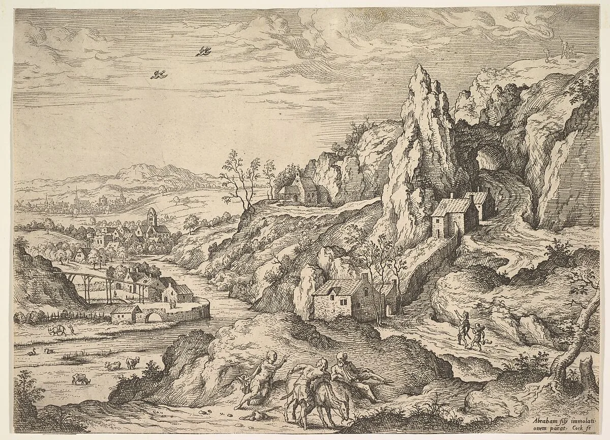 Abraham and Isaac on the way to Sacrifice — Hieronymus Cock|Matthijs Cock
