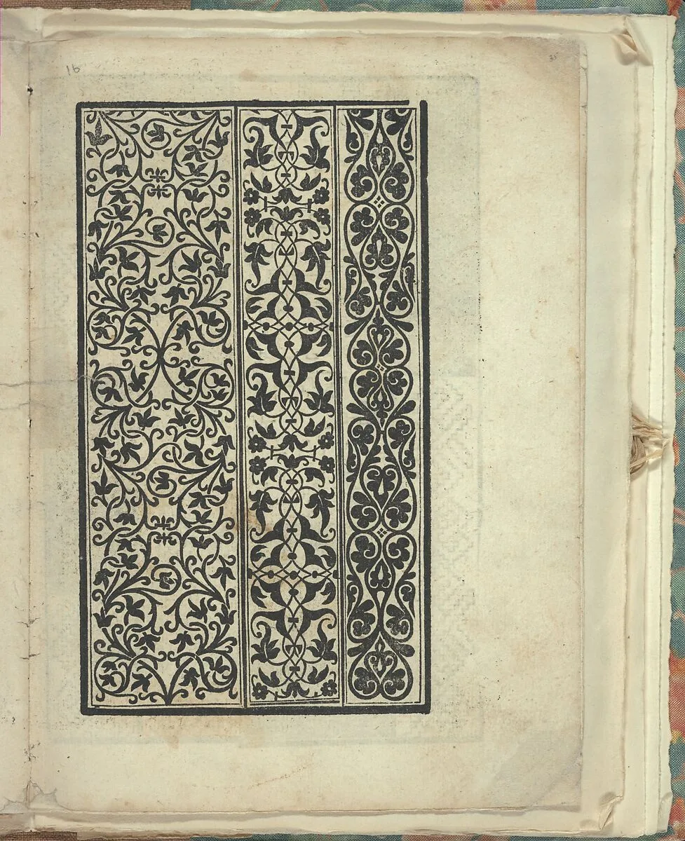 Opera Nova Universali intitulata Corona di racammi, page 35 (recto) — Giovanni Andrea Vavassore