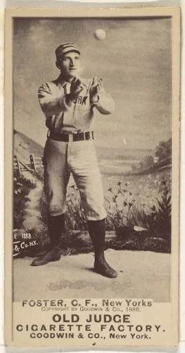 Elmer Ellsworth Foster, Center Field, New York, from the Old Judge series (N172) for Old Judge Cigarettes