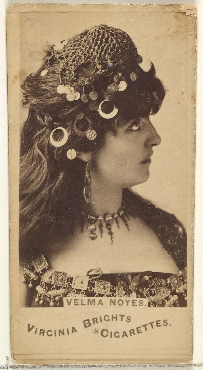Velma Noyes, from the Actors and Actresses series (N45, Type 1) for Virginia Brights Cigarettes — Allen & Ginter