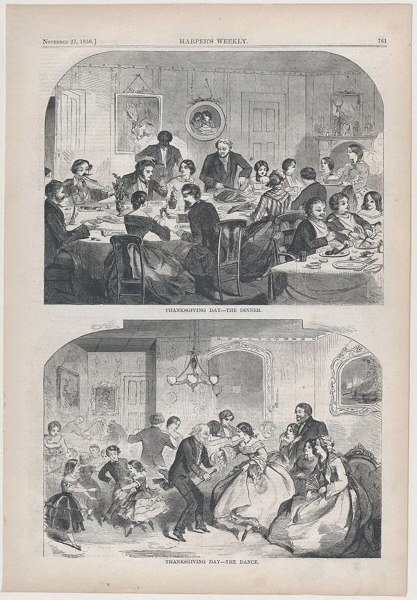 Thanksgiving Day – The Dinner (from "Harper's Weekly," Vol. II) — Winslow Homer|Harper's Weekly|Harper & Brothers
