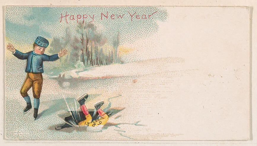 Happy New Year, from the New Years 1890 series (N227) issued by Kinney Bros. — Kinney Brothers Tobacco Company
