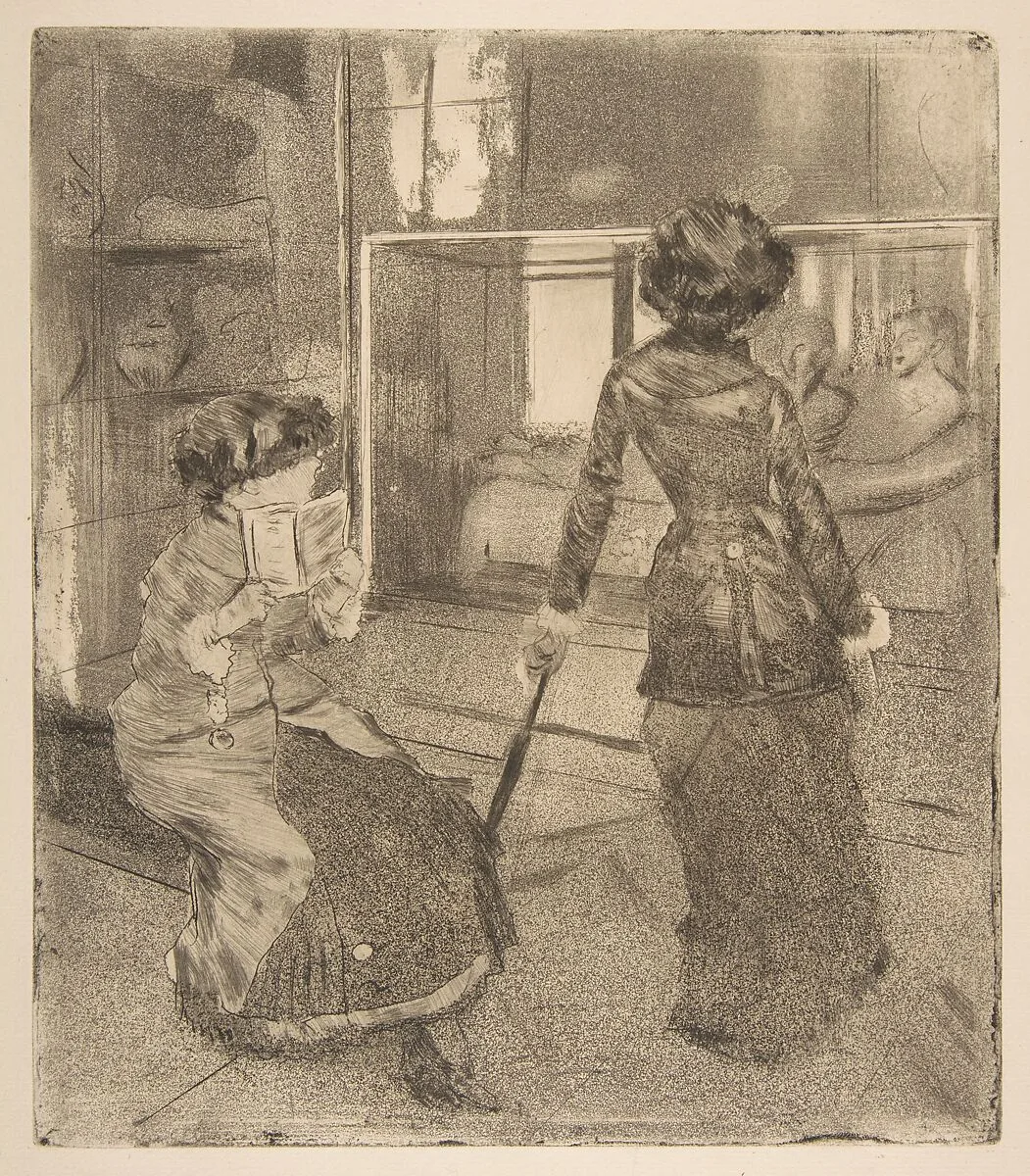 Mary Cassatt at the Louvre: The Etruscan Gallery — Edgar Degas|Mary Cassatt