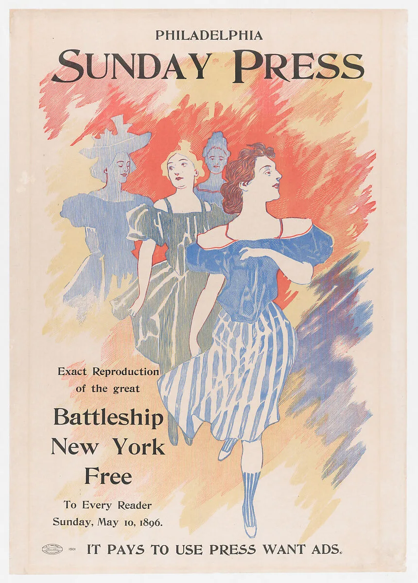 Advertisement for Philadelphia Sunday Press: May 10, 1896 — George Reiter Brill