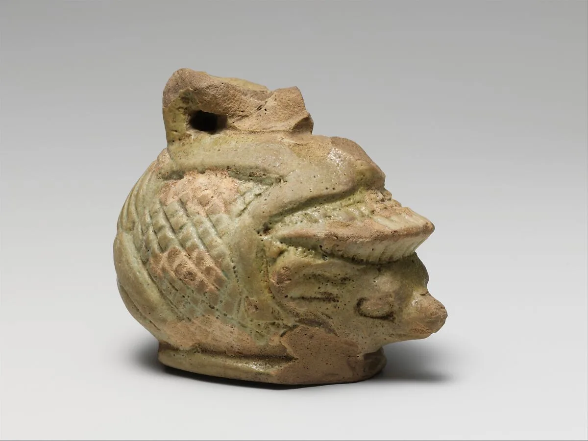 Faience aryballos (oil bottle) in the form of a hedgehog — Unknown
