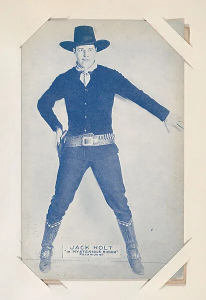 Jack Holt "in Mysterious Rider" from Western Stars or Scenes Exhibit Cards series (W412) — Unknown