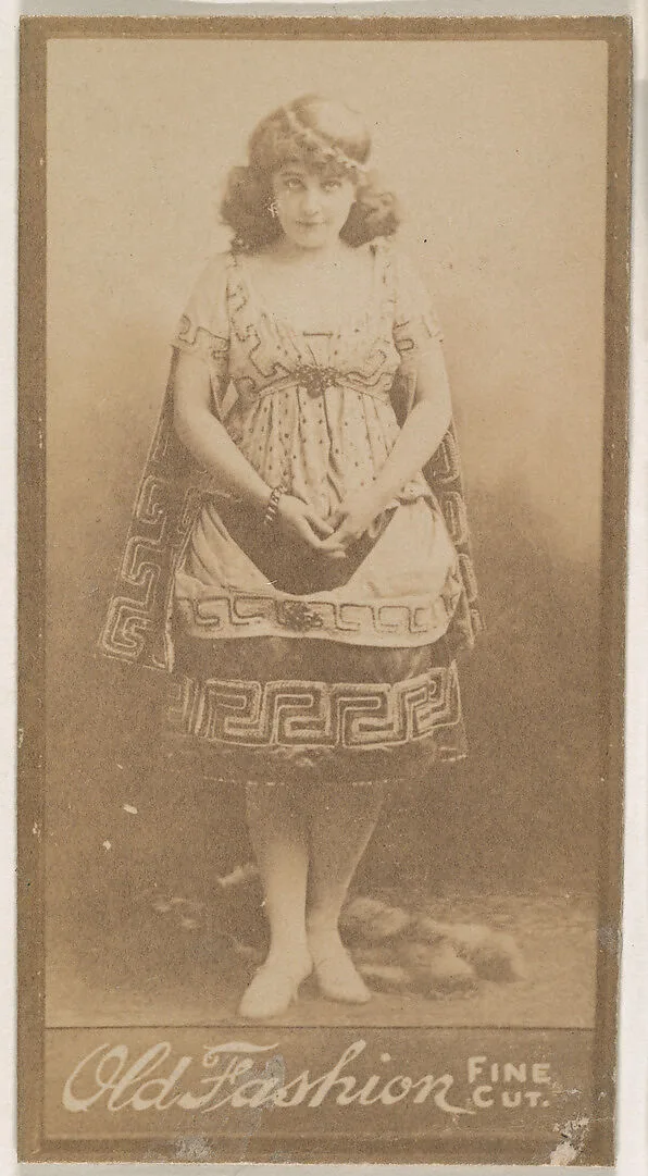 Actress wearing embroidered costume and cap, from the Actresses series (N664) promoting Old Fashion Fine Cut Tobacco — Unknown