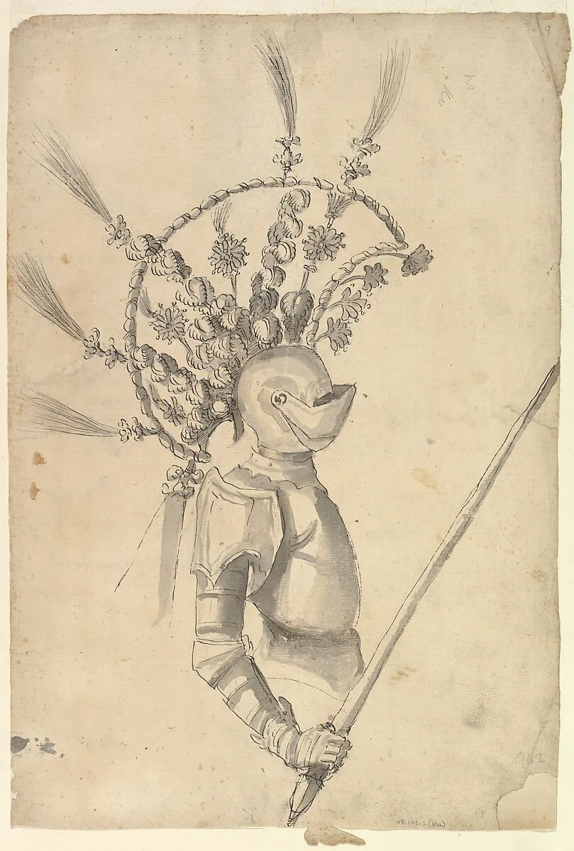 Design for an Armor with Tournament Headdress — Baccio del Bianco
