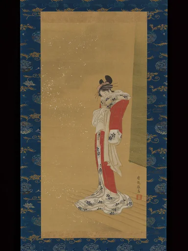 雪中縁先美人図|Beauty on a Veranda in Snow