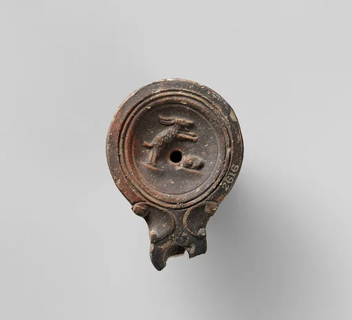 Terracotta oil lamp
