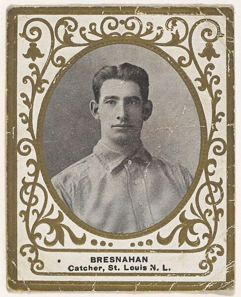 Bresnahan, Catcher, St. Louis, National League, from the Baseball Players (Ramlys) series (T204) issued by the Mentor Company to promote Ramly and T.T.T. Turkish Cigarettes — Carl Homer Studios, Boston|Mentor Company, Boston