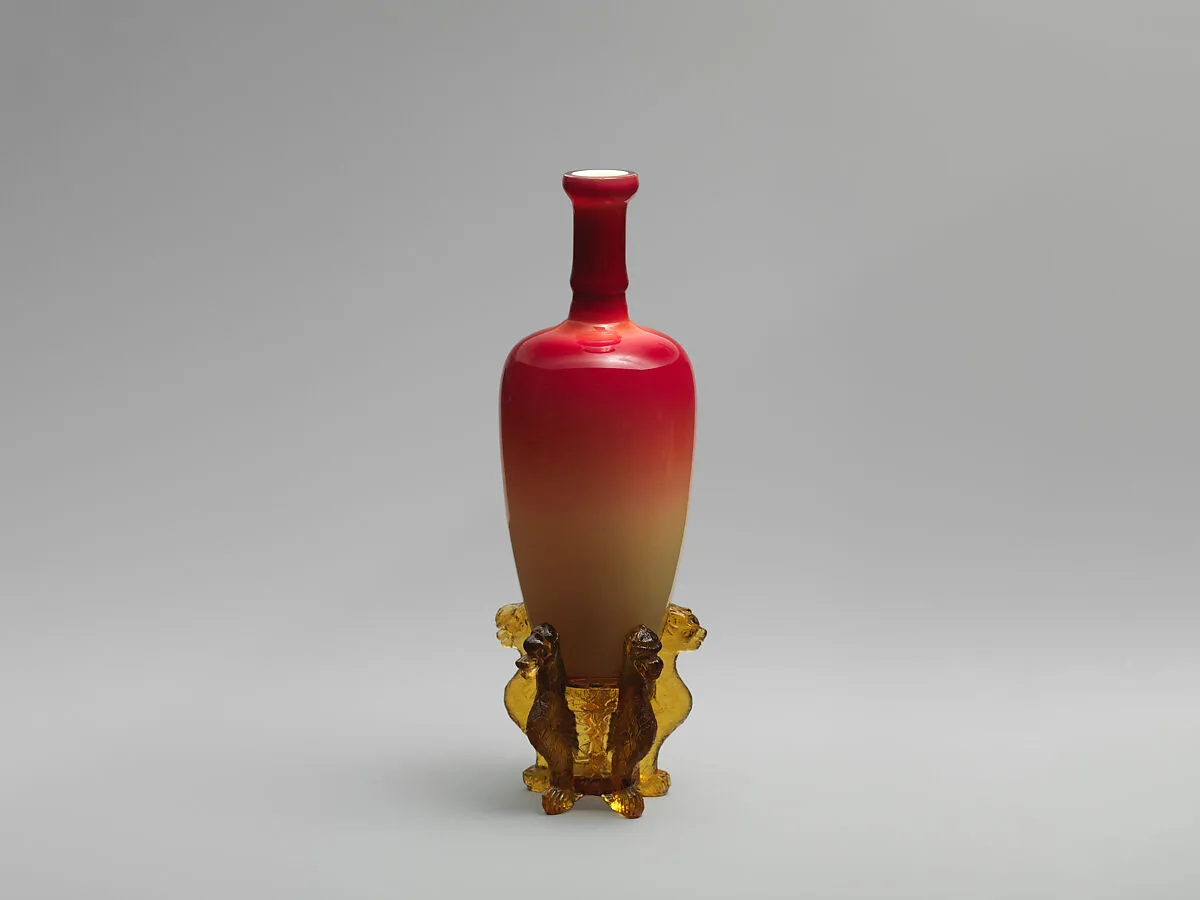 “Morgan Vase” and stand — Hobbs, Brockunier and Company