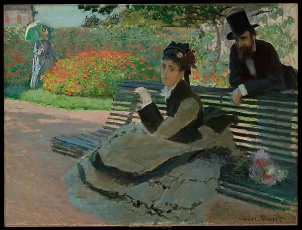 Camille Monet (1847–1879) on a Garden Bench — Claude Monet
