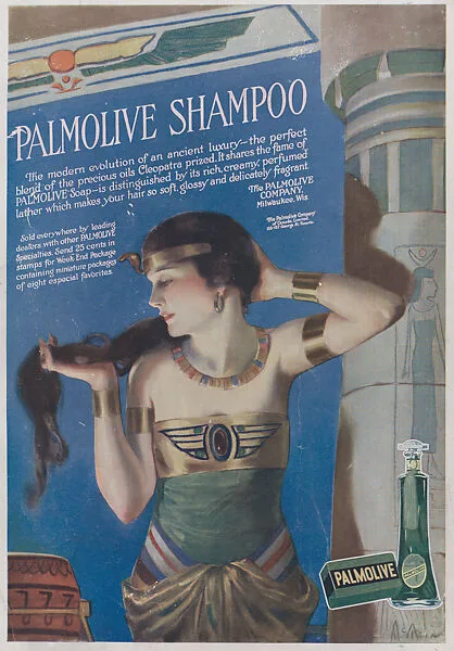 Advertisement for Palmolive Shampoo: "The modern evolution of ancient luxury" — The Palmolive Company, Milwaukee|Neysa McMein