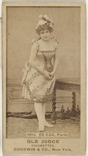 Mlle. De Eau, Paris, from the Actors and Actresses series (N171) for Old Judge Cigarettes