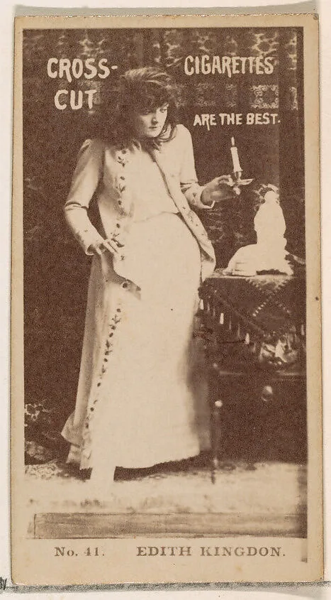 Card Number 41, Edith Kingdon, from the Actors and Actresses series (N145-2) issued by Duke Sons & Co. to promote Cross Cut Cigarettes — W. Duke, Sons & Co.
