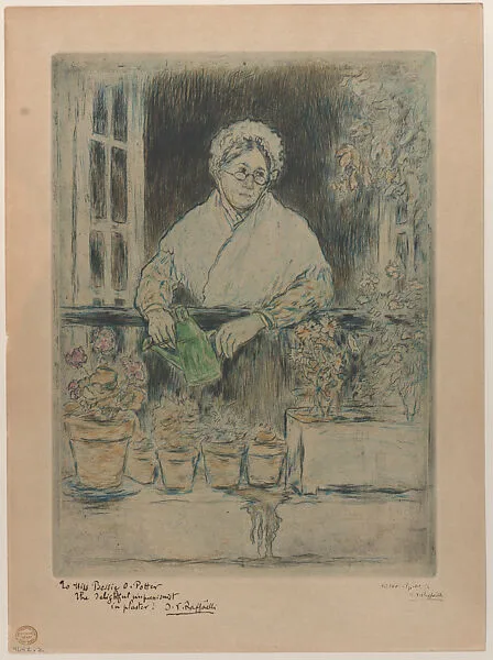The Old Lady's Garden — Jean-François Raffaëlli|Bessie Potter Vonnoh