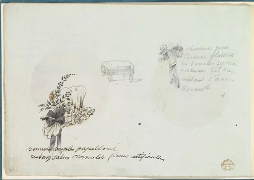 Sketches for a Bonnet and Accessories