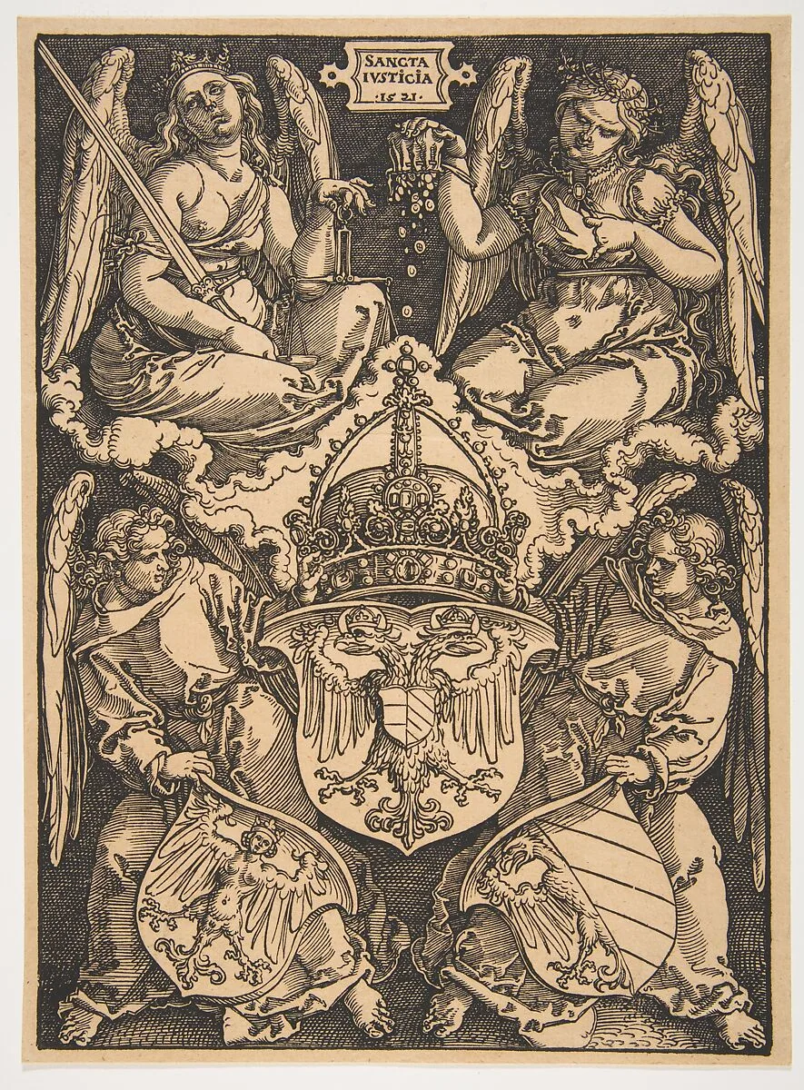 The Arms of the Holy Roman Empire and of the City of Nuremberg — Albrecht Dürer