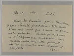 Documents concerning Parade: [Handwritten letter from Cocteau, undated (1)]