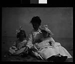 [Jessie Crane Evans with Children Jane Beach Evans and Walker Evans on Shore, Possibly Gratiot Beach, Michigan]
