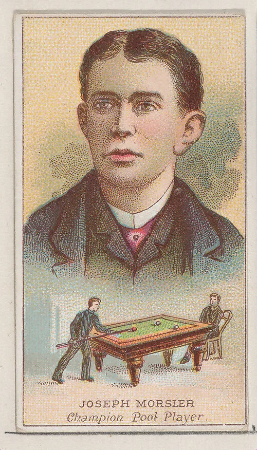 Joseph Morsler, Champion Pool Player, from the Champions of Games and Sports series (N184, Type 2) issued by W.S. Kimball & Co. — W.S. Kimball & Co.