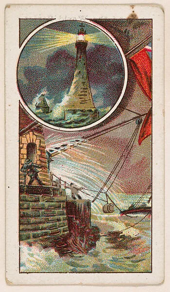 The Eddysone Lighthouse, Lighthouse Keeper, bakery card from the Around the World Series (D92), issued by White Star Bakery — White Star Bakery
