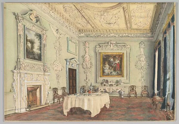 Kirtlington Park, Oxfordshire: View of the Dining Room — Susan Alice Dashwood