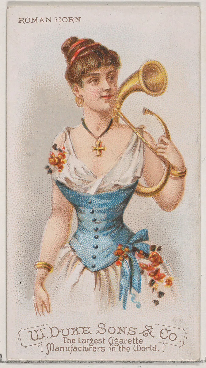 Roman Horn, from the Musical Instruments series (N82) for Duke brand cigarettes — W. Duke, Sons & Co.|Schumacher & Ettlinger