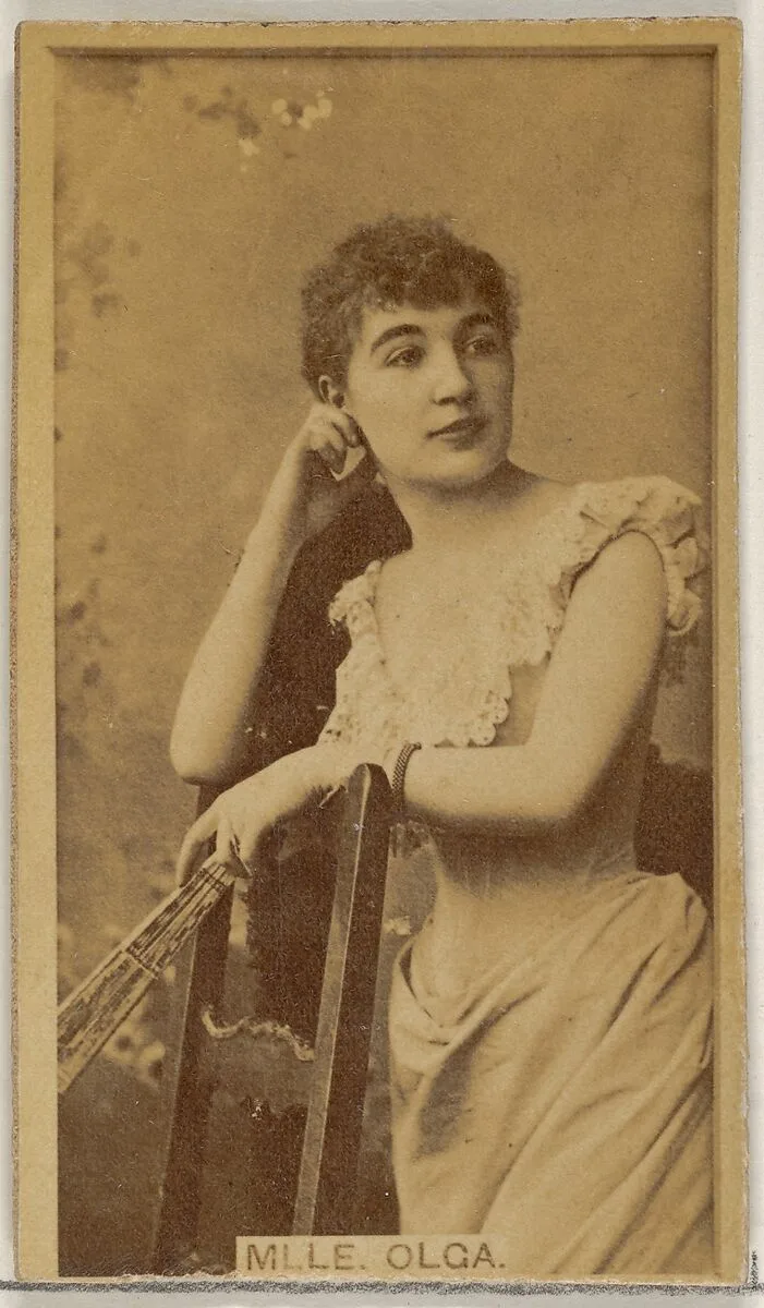 Mlle. Olga, from the Actors and Actresses series (N45, Type 8) for Virginia Brights Cigarettes — Allen & Ginter