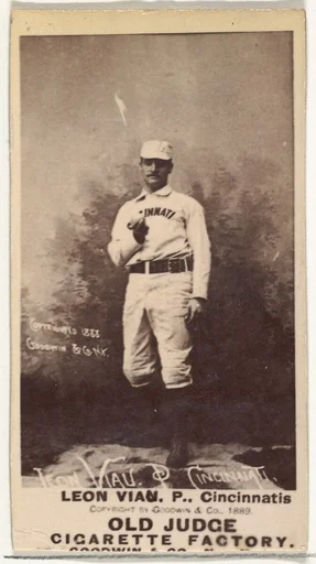 Leon A. "Lee" Viau, Pitcher, Cincinnati, from the Old Judge series (N172) for Old Judge Cigarettes