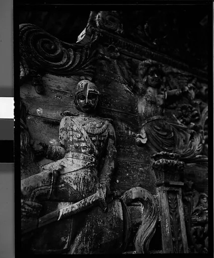 [Relief Carving on Ringling Bandwagon, Circus Winter Quarters, Sarasota, Florida]