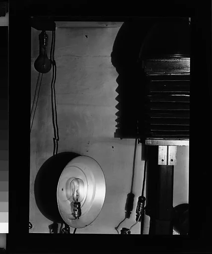 [Walker Evans's Darkroom at 92 Fifth Avenue with Enlarger and Lamp, New York City]