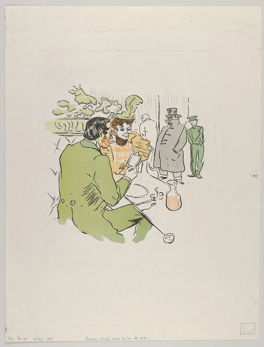 Jeanne, prends sans qu'on te voie . . . , from Le Rire, No. 129, 24 April 1897 — Henri de Toulouse-Lautrec