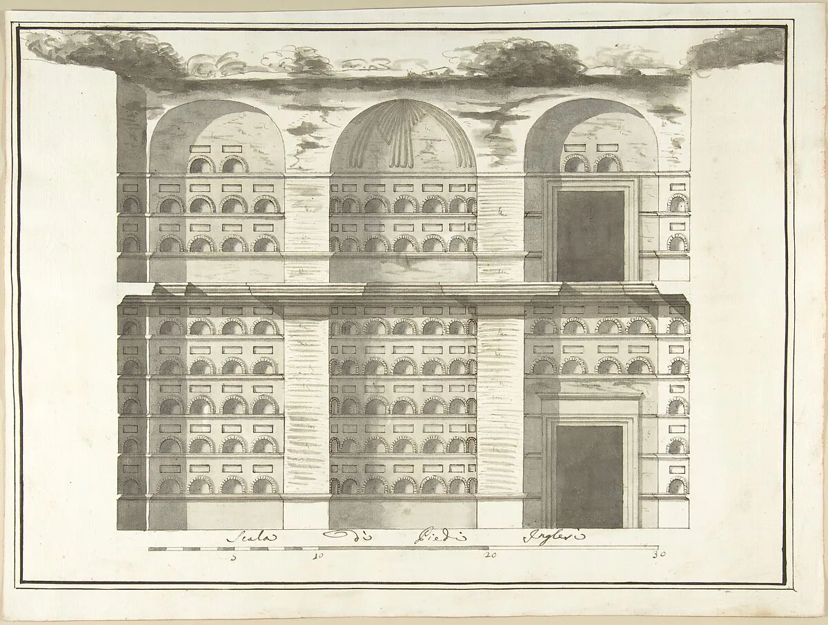 Section (Interior Elevation) of a Columbarium — Pietro Paolo Coccetti (Cocchetti)