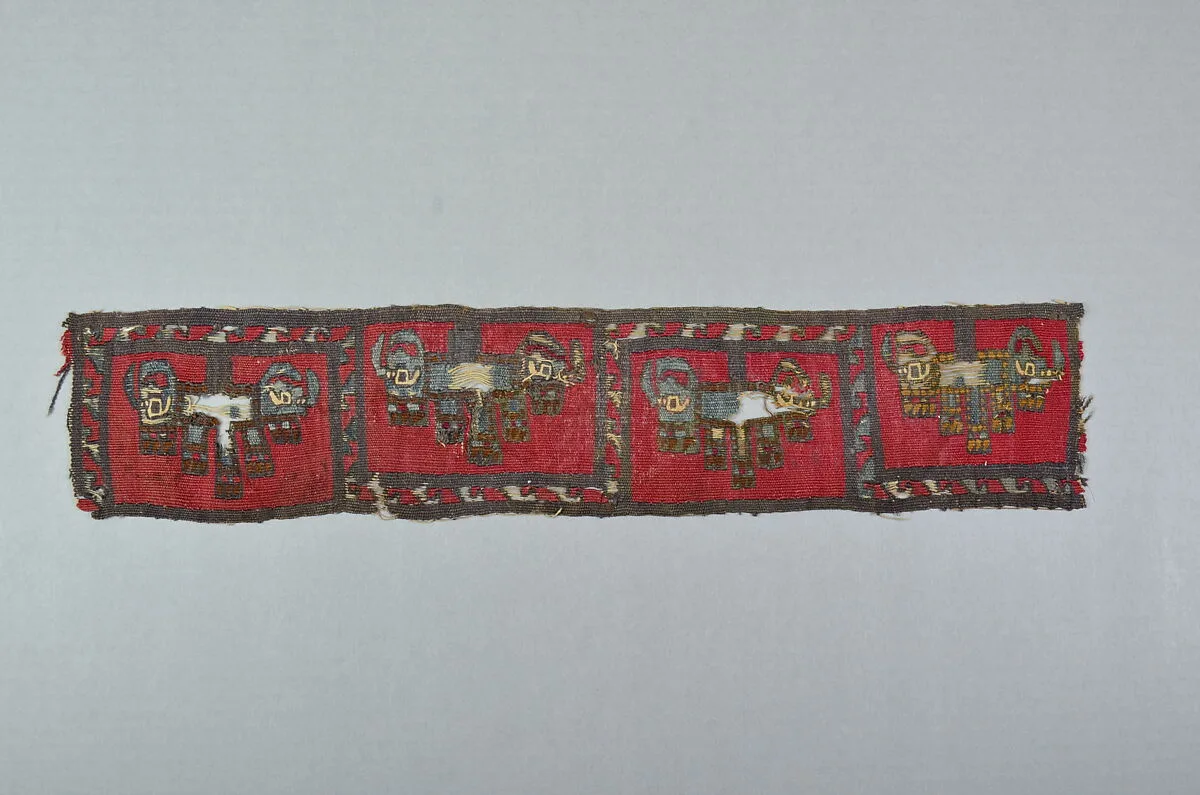 Tapestry Band Fragment with Grotesque Heads — Unknown