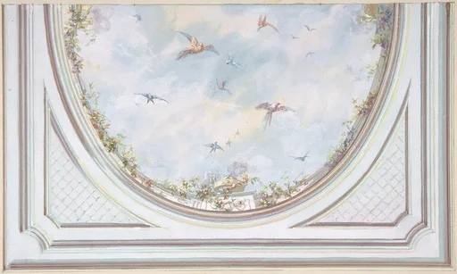 Design for Grand Salon Ceiling, Hôtel Hope
