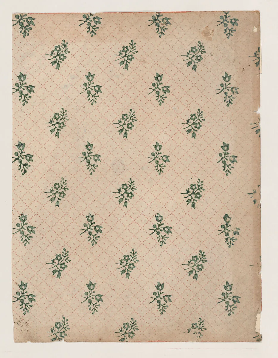 Sheet with dot grid pattern with bouquets — Anonymous
