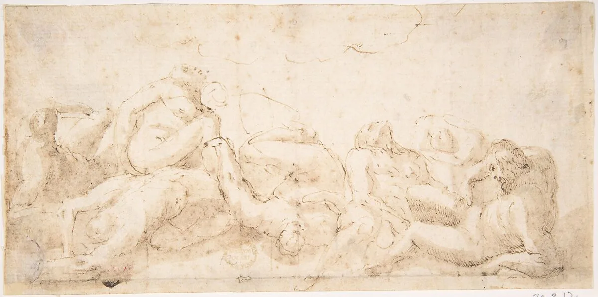 Group of Entangled Nude Figures — Anonymous, Italian, 17th or 18th century