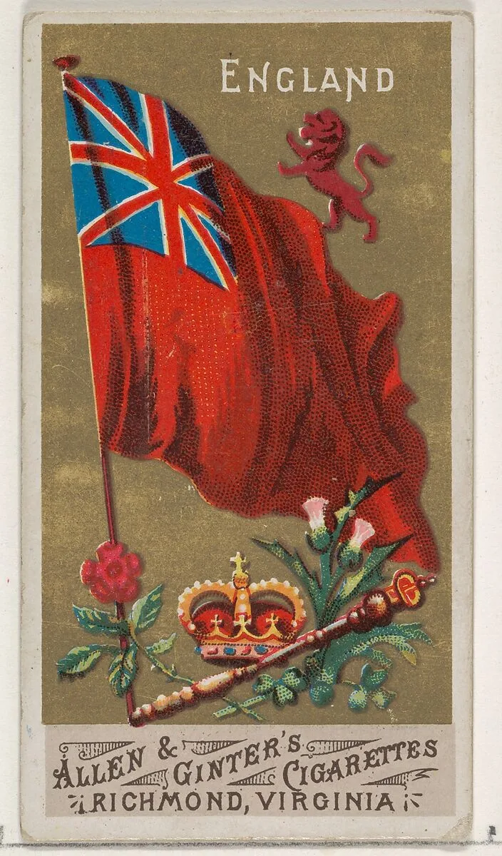 England, from Flags of All Nations, Series 1 (N9) for Allen & Ginter Cigarettes Brands — Allen & Ginter